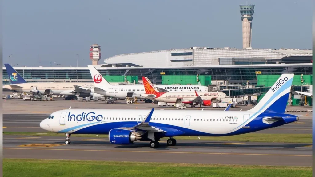 IndiGo (6E) flights from Muscat (MCT) to Mumbai (BOM), Kochi (COK), and Hyderabad (HYD), and previously operated routes to cities like Chennai (MAA), Delhi (DEL), and Calicut (CCJ), among others.