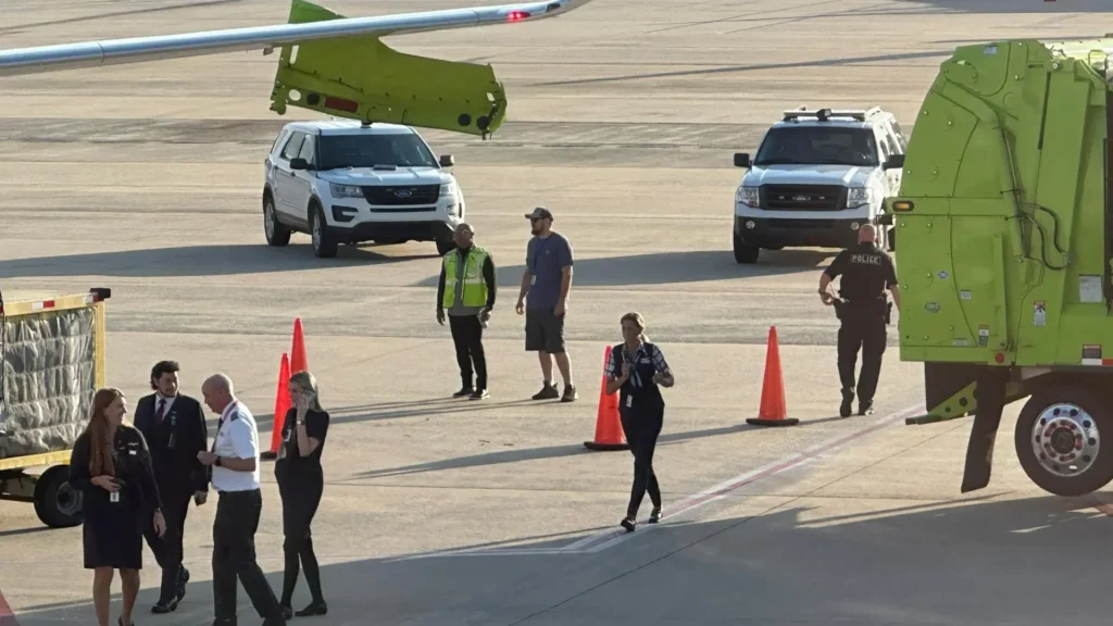 An American Airlines Boeing 737 was hit by a garbage truck while passengers were waiting to take off at North Carolina's Greensboro Airport (GSO).