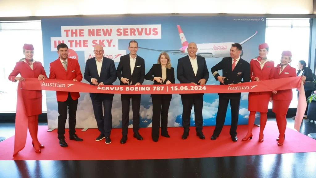 Austrian Airlines Boeing 787 Makes First Flight to New York JFK