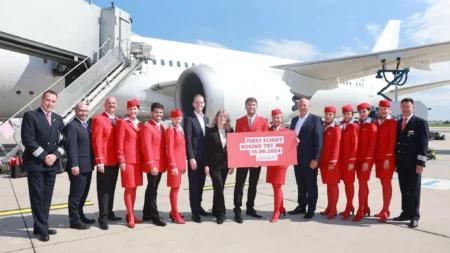 Austrian Airlines Boeing 787 Makes First Flight to New York JFK