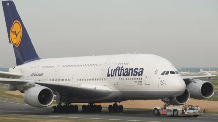 Lufthansa Airbus A380 Wheel Catches Fire at Delhi Airport upon Landing