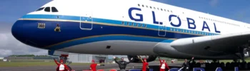 James Asquith, CEO of Global Airlines with First Airbus A380