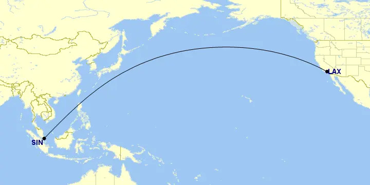 Longest Flight in the world LAX-SIN