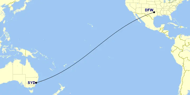 Longest Flight in the World SYD-DFW