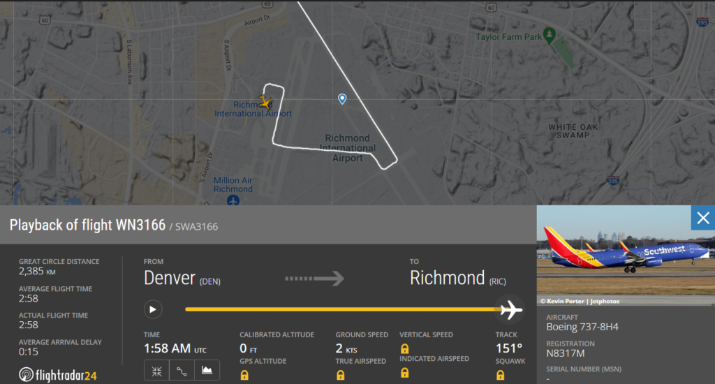 Southwest Boeing 737 Wing Collides with Breeze Airbus A220 at Richmond