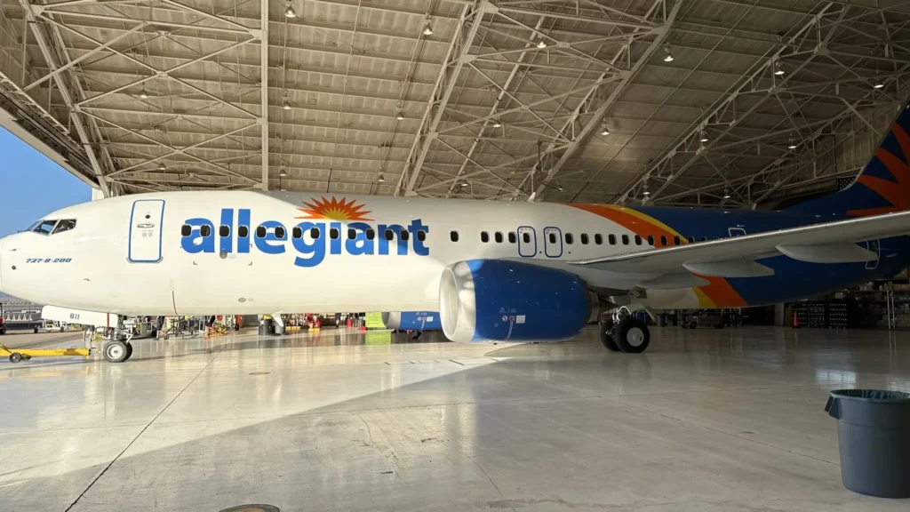 Allegiant Air Boeing 737 MAX in the hangar