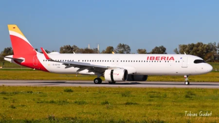 Iberia Airbus A321XLR Makes First International Flight to Boston