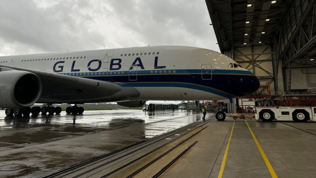 UK-based startup carrier, Global Airlines sends its first Airbus A380 from Glasgow Prestwick Airport (PIK) to Dresden Airport (DRS), Germany for heavy maintenance.