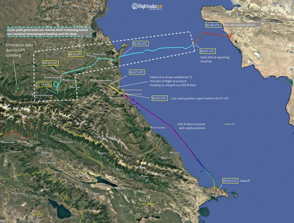 The Kazakhstan aviation authority investigates the Azerbaijan Airlines (J2) crash that occurred on December 25, killing 38 passengers and crew members while 29 others survived.