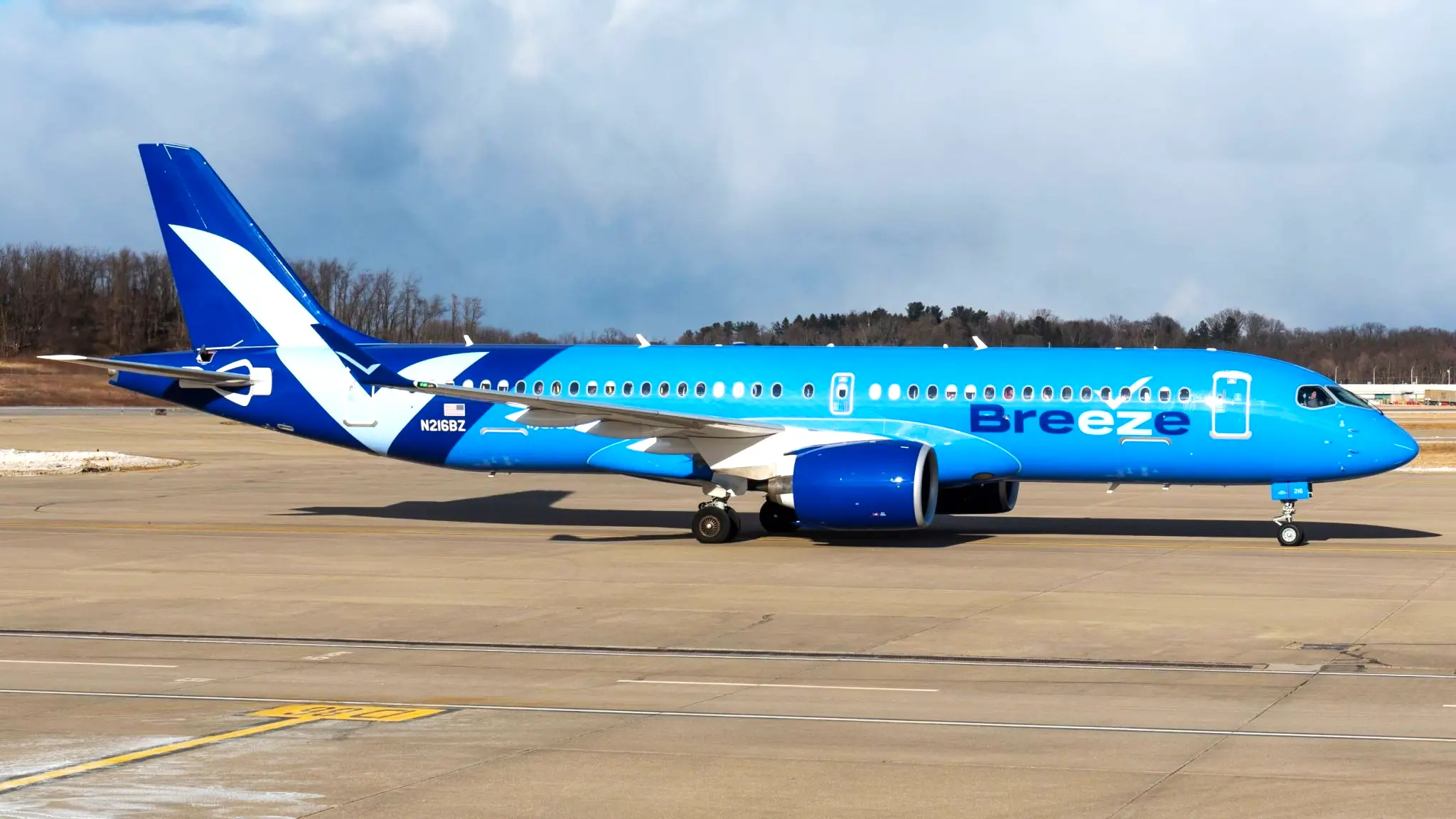 Pittsburgh International Airport at dusk.