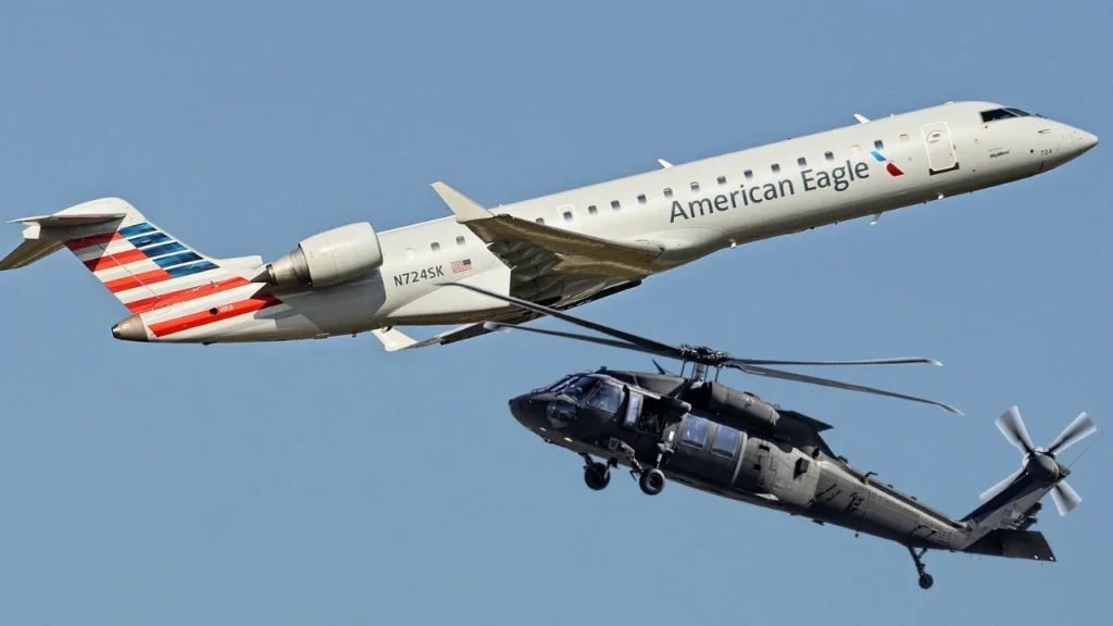 American Airlines aircraft collided with a helicopter near the Reagan National Airport