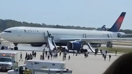 Delta A330 Engine Catches Fire at Orlando, Passengers Evacuated via Emergency Slide