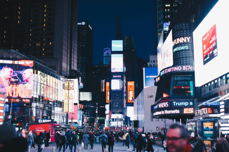 Manhattan's Times Square with tourists