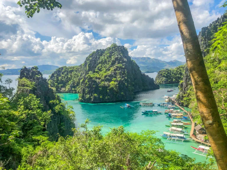 Coron Island rock formations in Palawan Island of Philippines