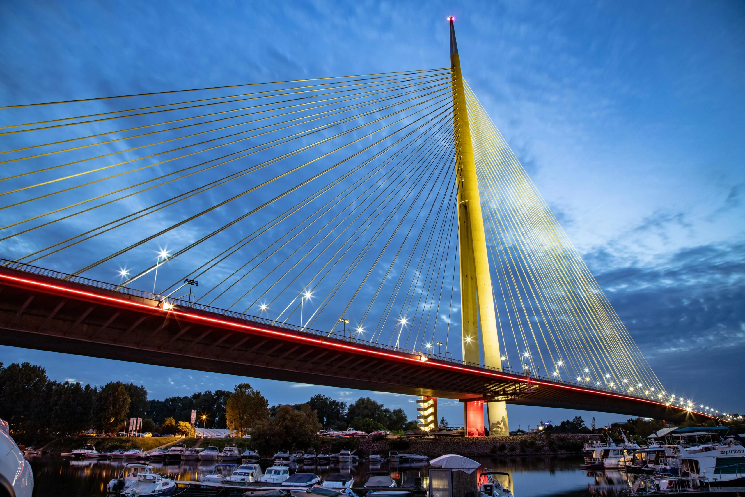 Ada Bridge in Belgrade in Serbia