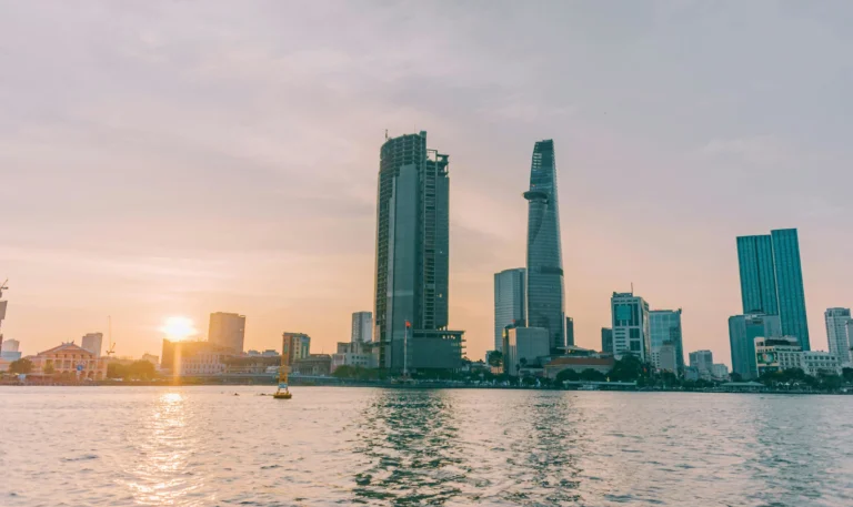 Ho Chi Minh skyline view at sunset, Vietnam