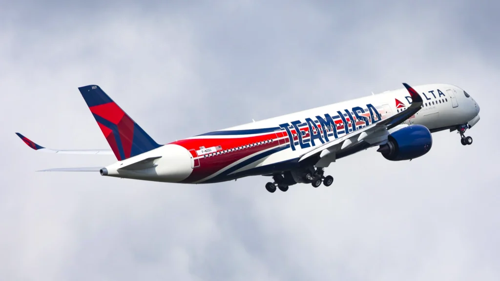 Delta Air Lines Airbus A350 with Special Team USA Livery