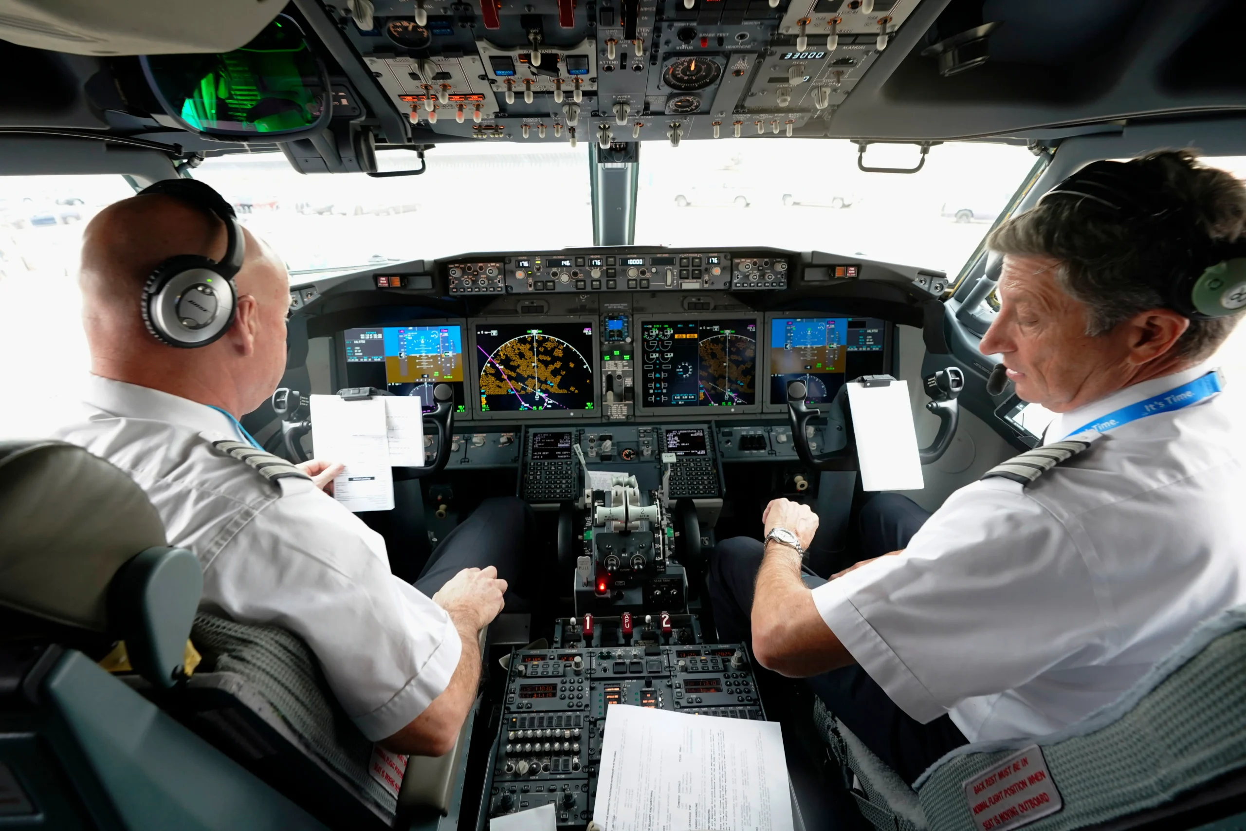 American Airlines pilots exemplifying the airline's commitment to workforce investment.