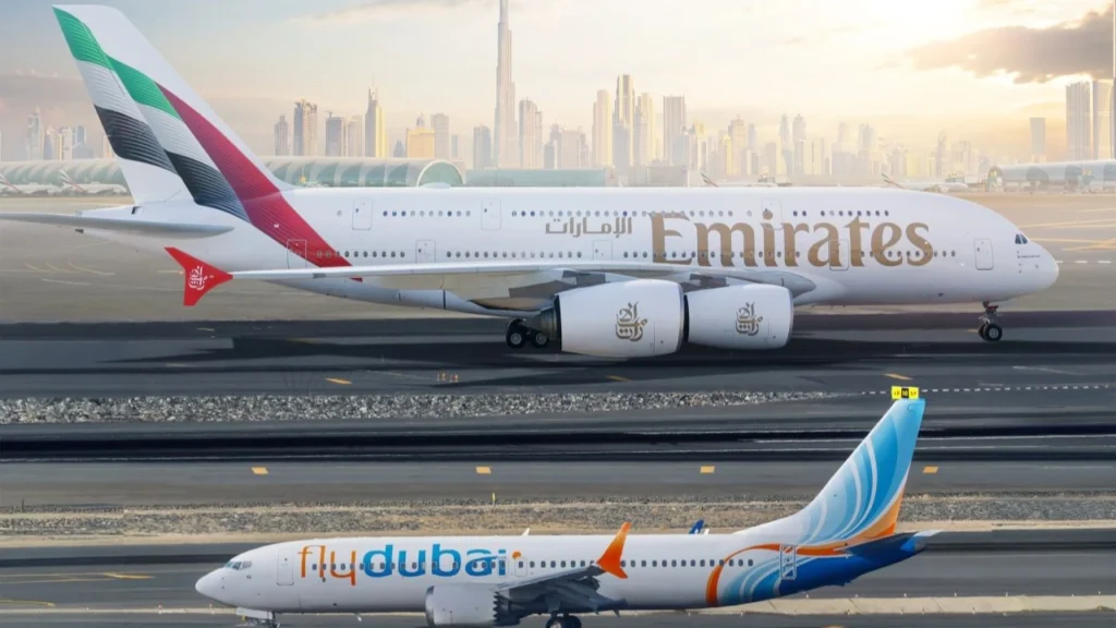 Emirates A380 and Flydubai 737