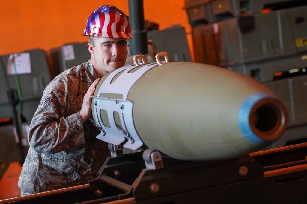 US Air Force Marshal with Nuclear Bomb