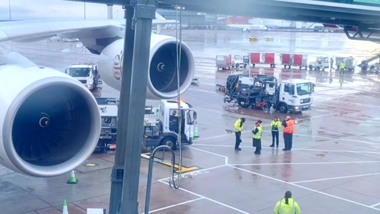 Emirates Airbus A380 Grounded at Manchester Airport After Collision