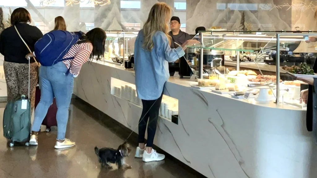 Dog at SLC Sky Club Buffet