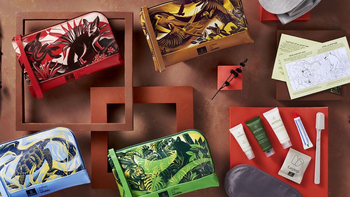 Emirates launches new reusable amenity kits highlighting endangered species as part of its broader sustainability strategy.