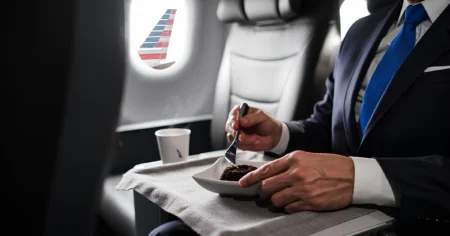 American Airlines Passenger Loses Wife’s Business Class Dessert Over Cabin Rules