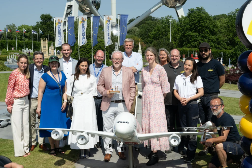 Emirates A380 Lands at Mini-Europe in Brussels