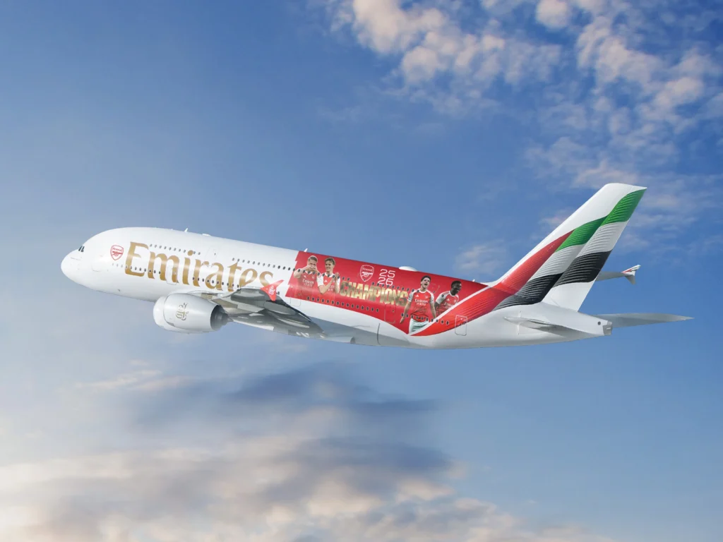 Emirates Unveils New A380 Livery to Honour Arsenal's Premier League Title