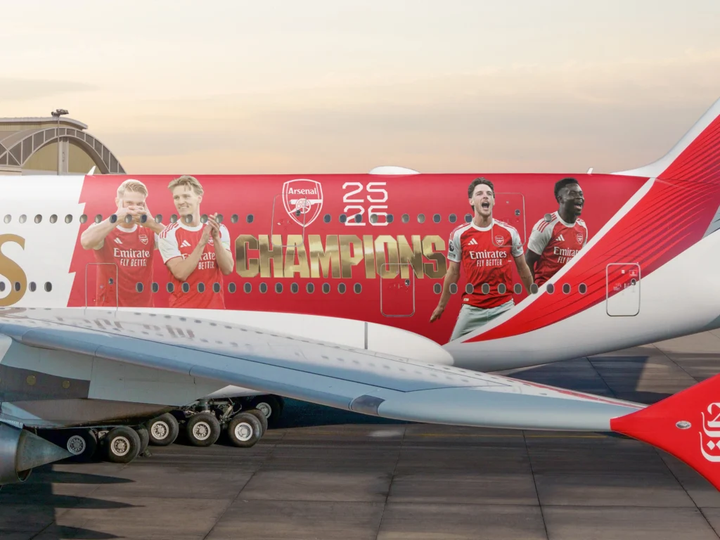 Emirates Unveils New A380 Livery to Honour Arsenal's Premier League Title