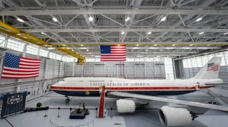 Trump’s 747 Air Force One Worth $400 Million Completes 1st International Flight