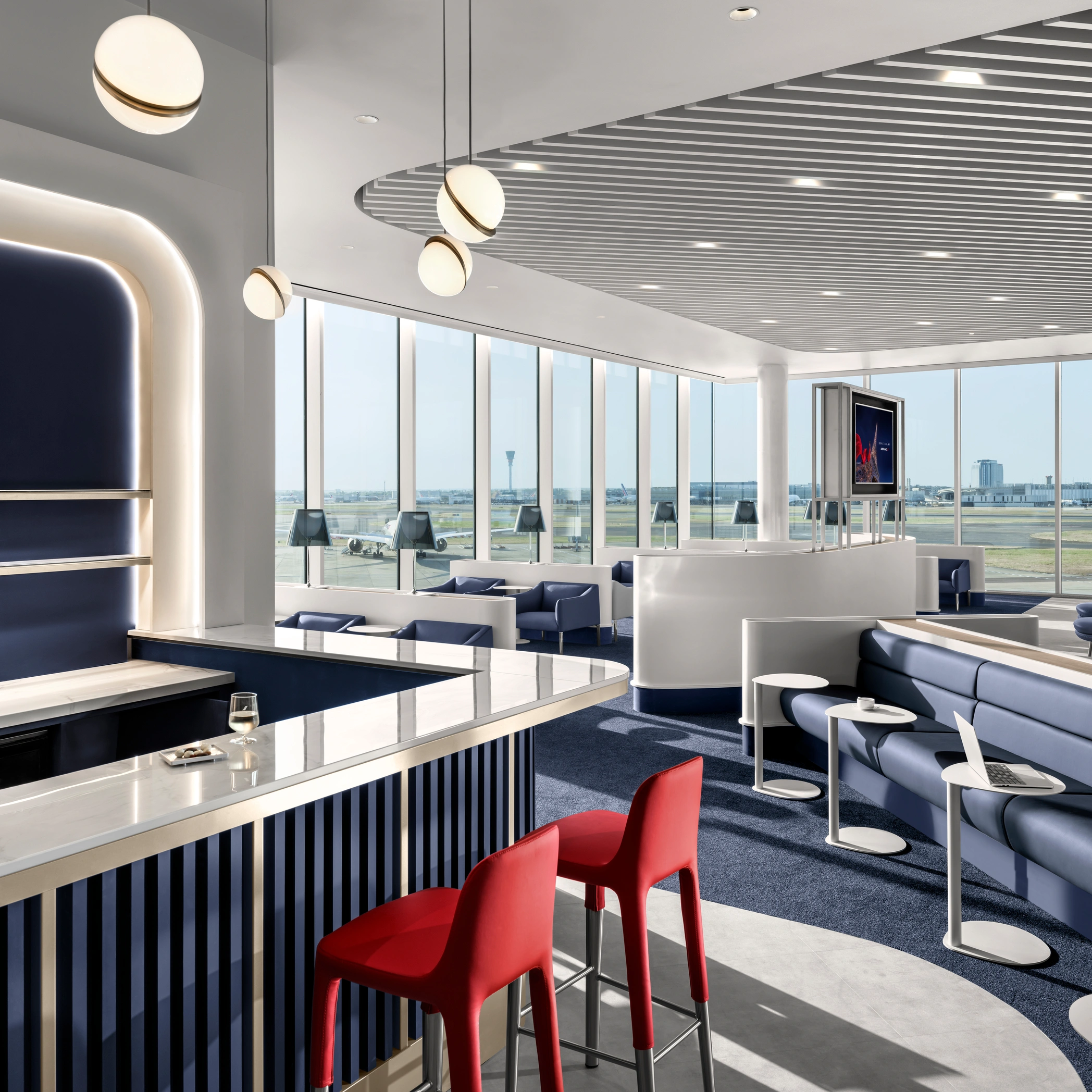 Air France opens a new 750 sqm lounge at London Heathrow Terminal 4 with French dining, a bar and Clarins treatments.