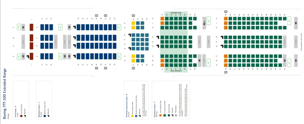 Singapore Airlines 777-300ER 2d Seat Map