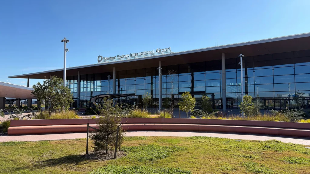 Western Sydney Airport terminal ahead of Qatar Airways’ planned Doha service in December 2027.